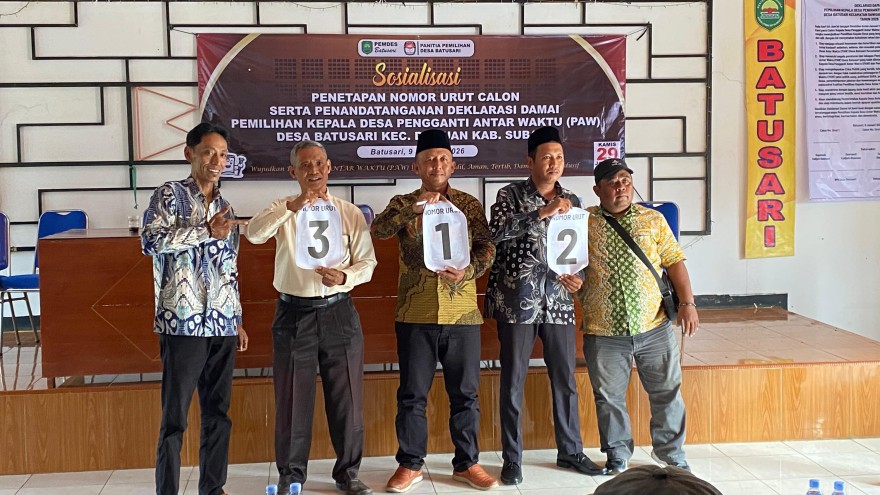 Inilah No urut calon kepala Desa PAW Desa Batusari